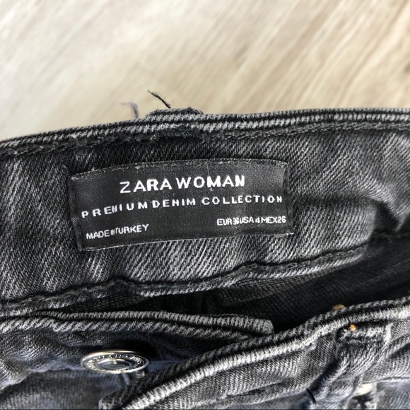Zara Black Acid Washed Studded Jeans Denim US 4 - Picture 3 of 6